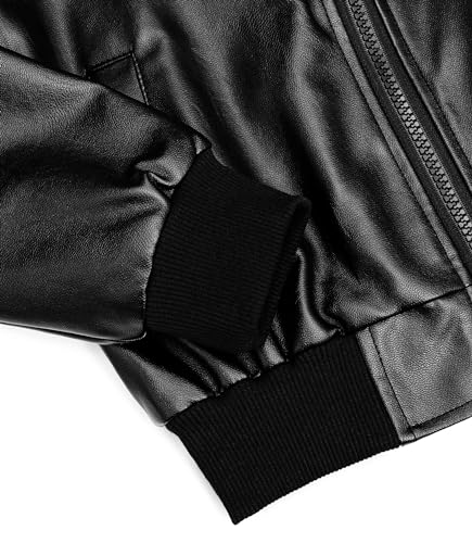 TLAENSON Boys Leather Jackets For Toddler Kids Faux Motorcycle PU Leather Coats Aged 2-12 yrs2