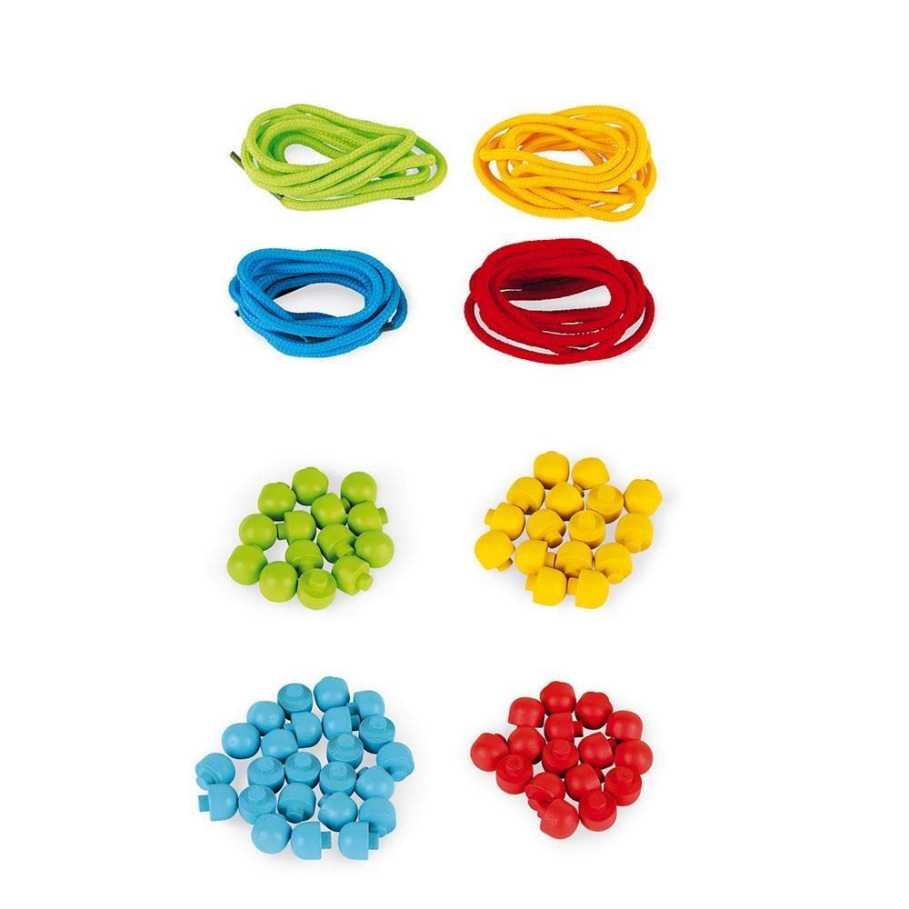 Janod - Essentiel - Le Laçage - Jeu Educatif Premier Âge en Bois - Dextérité et Créativité - Evolutif - Peinture à l'eau - Dès 3 Ans, J05064