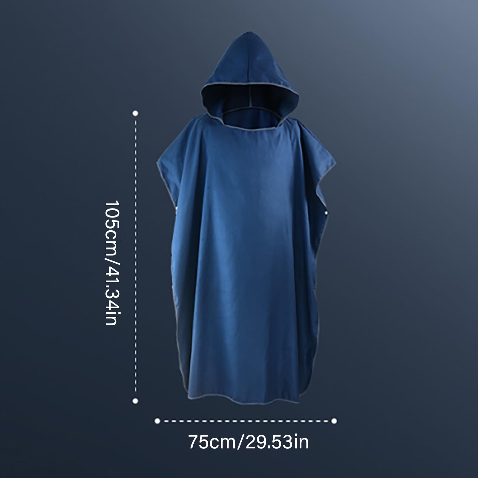 Schnell trocknender Kapuzen Handtuch Wickelmantel, Kapuzen Wickelhandtuch Poncho für Schwimmen, Neoprenanzug, Strand, Badeanzug, Komfort