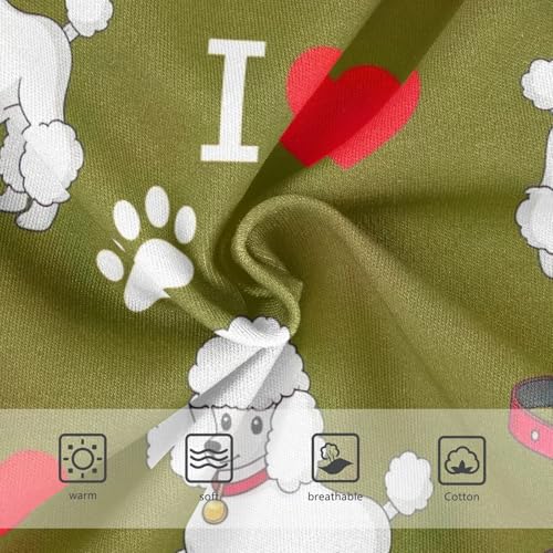 Cute Dogs Green Underwear Girls, Toddler Girl Briefs, Cotton Girls Underwear, 2–8 Years3