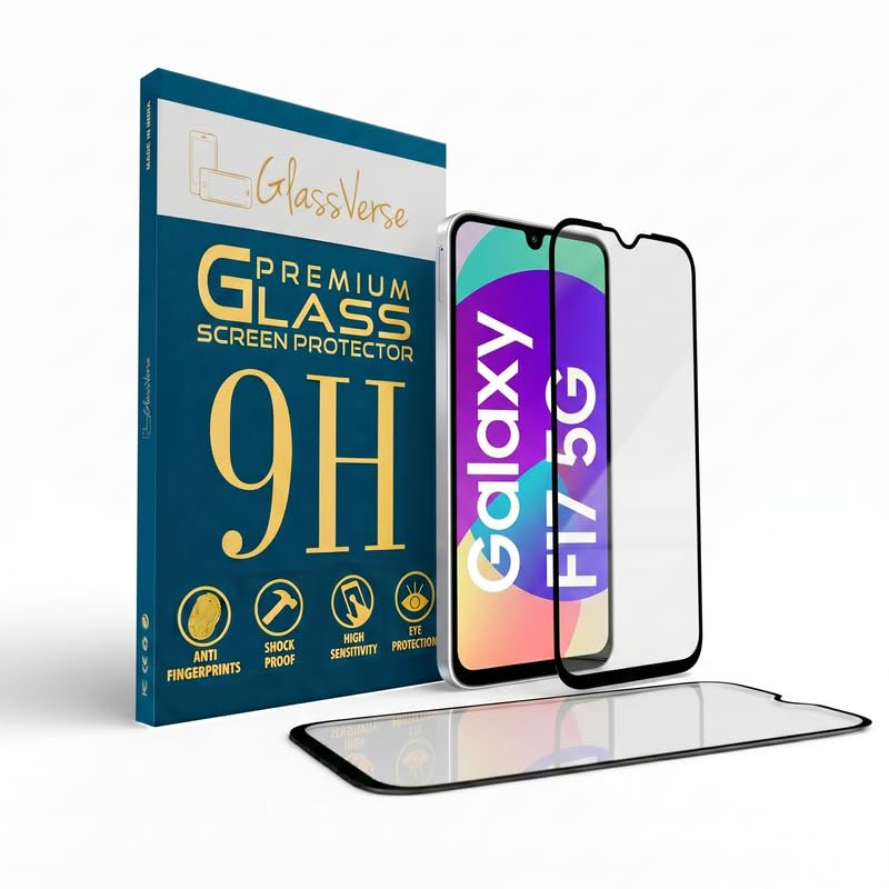 Image of GlassVerse PureView Tempered Glass for Samsung Galaxy F17 5G | Crystal Clear, 9H Hardness Screen Protector, Edge to Edge, Case Friendly, Hassle-less Installation Kit Included. (Pack of 2)