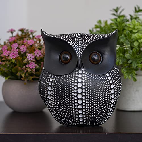 Estatua de Búho Negro de Resina Ornativa 6" miniatura 2