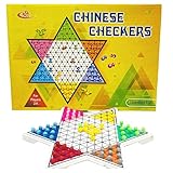 STAZIE | Chinese Checkers Board Game | Classic Strategy & Brain Teaser Game | Fun Family Travel Game for Kids & Adults | 2 to 6 Players | Indoor & Outdoor Play