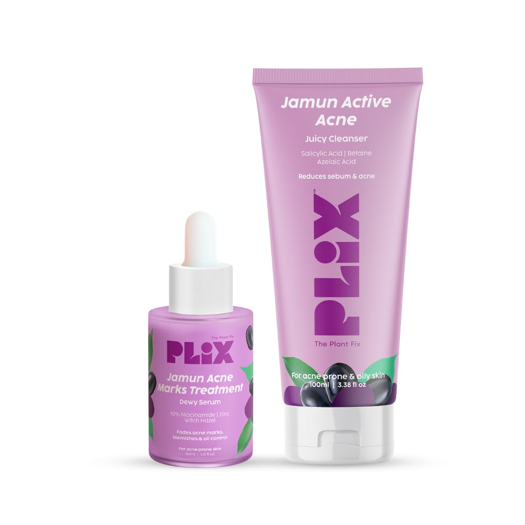 The Plant Fix Plix Jamun Face Wash and Acne Marks Serum Combo(100ML + 30ML) For Acne spots & Oil Control, For Breakouts | Oily & Acne Prone Skin | Women & Men