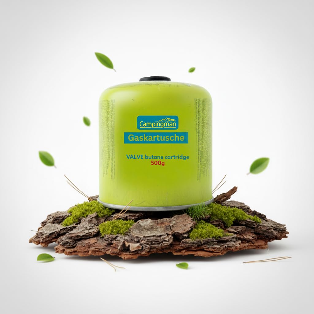 Campingman 12 cartucce di gas da 500 g con valvola a vite EN 417 – Cartuccia a vite universale per fornelli da campeggio, bruciatori di erbacce, Weber Grill & gas da campeggio