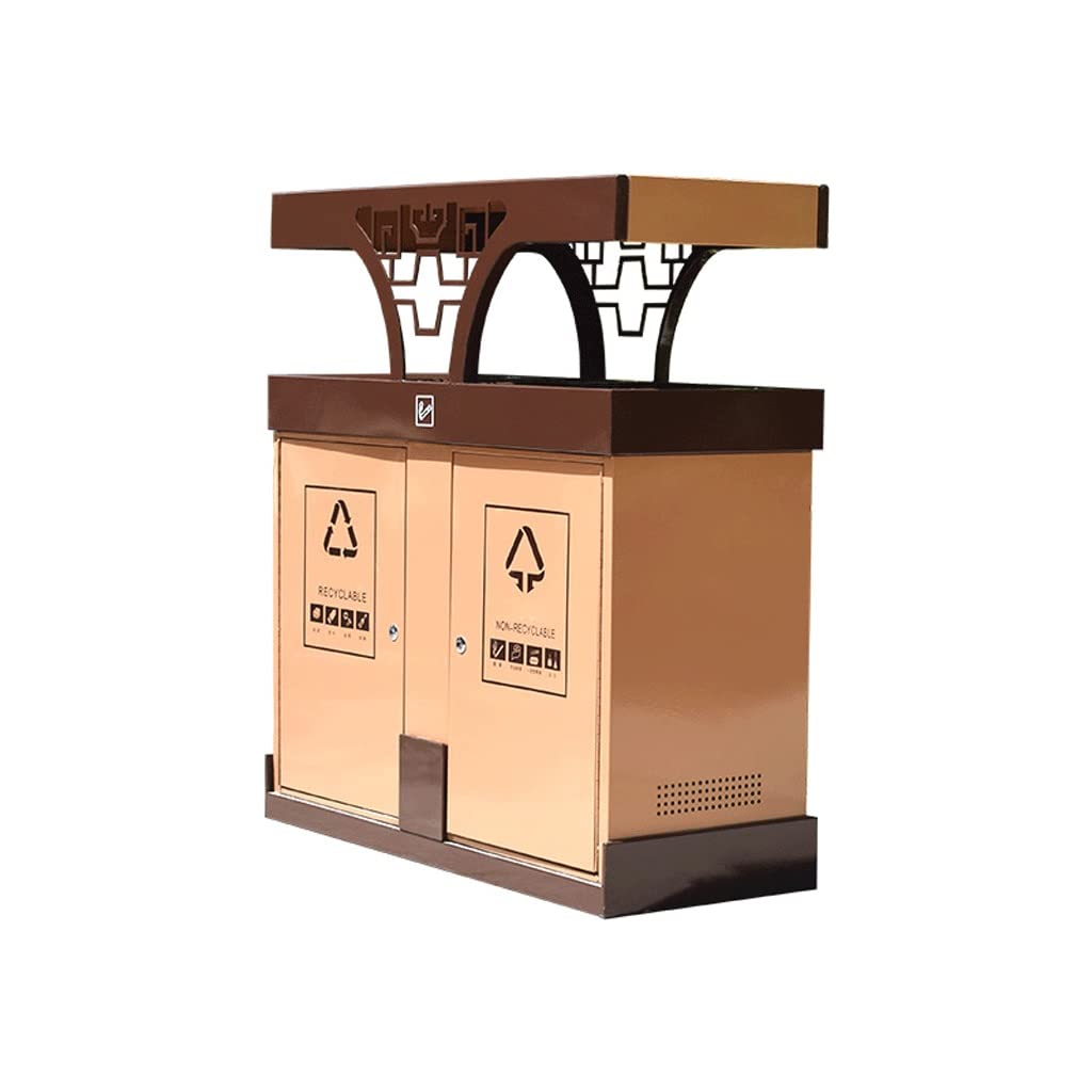 thalo Trash Garbage Can Creative Outdoor Double Barrel Trash Can Sorting Trash Can with Ashtray Suitable for Office
