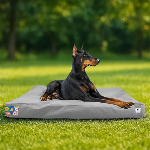 Sytopia 42' Outdoor Indestructible Canvas Dog Bed &ndash; Ultra-Durable, Waterproof, Washable, Removable...