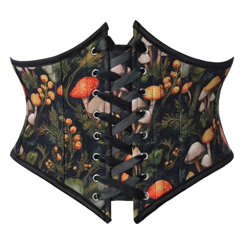 Image of Scarlet Darkness Corset Belt for Women Floral Lace Up Boned Underbust Corset Waist Belts