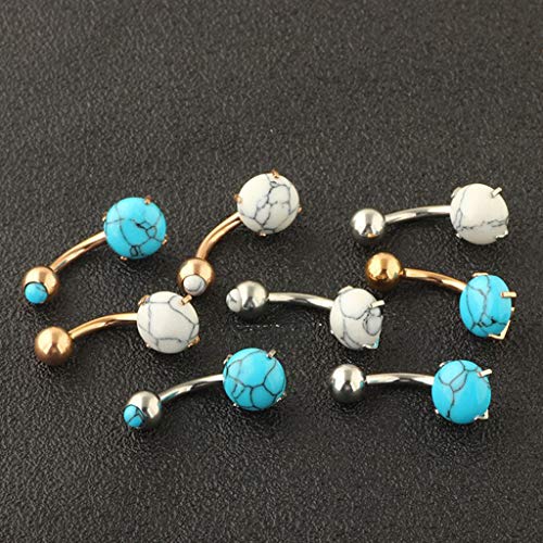 kowaku 10 Peças de Zircão de aço Piercing Joias Bola Lábio Língua Barra Anel Halter