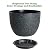 UOUZ 12/10/9 Large Modern Plant Pots, Plastic Planters with Drainage Holes and Saucers for Indoor Outdoor Plants Flowers, Black with Green Speckles