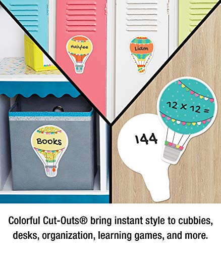 Image of Carson Dellosa 36-Piece Pastel Hot Air Balloon Decorations, Colorful Cardstock Cutouts for Back to School, Bulletin Board, Name Tags, Classroom Decor, Teacher Supplies for Elementary and Preschool