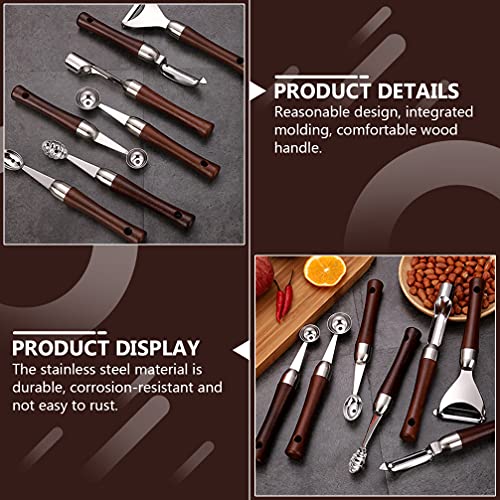 YARNOW Watermeloen Meloen Scoop Baller Rvs Ice Cream Scoop Cookie Scoop Ijs Scooper Met Houten Handvat Voor Bevroren Yoghurt Gelatos Ijscoupes Fruit Dessert Salade - Image 6