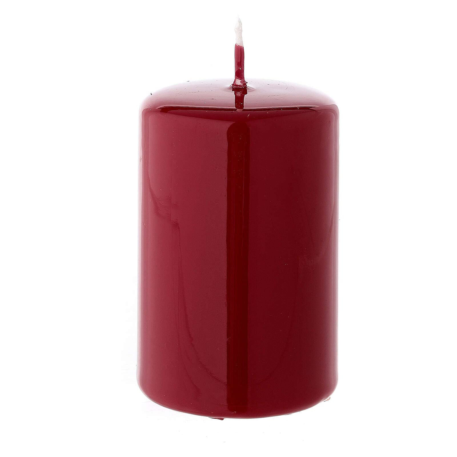 Holyart Shiny Dark red Christmas Pillar Candle 80x50 mm