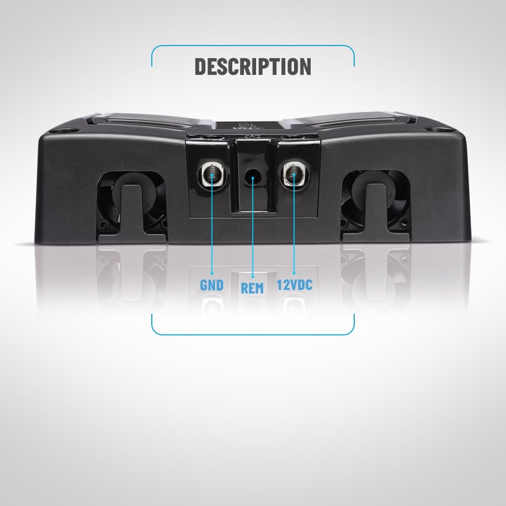 BANDA Audioparts VIKING5000.1 - Amplificador mono de audio para automóvil de 1 canal, 5000 vatios máximo 1 ohmio, con filtro de paso alto y filtro de paso bajo