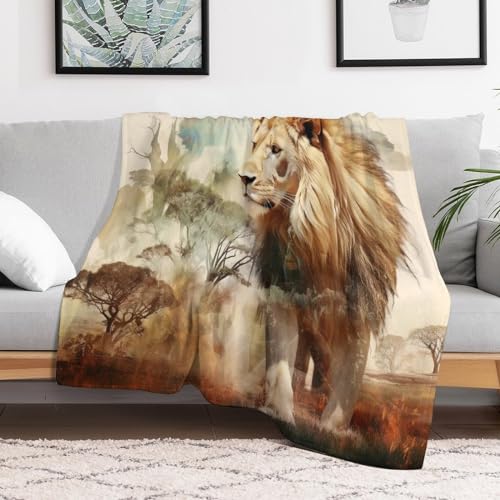 Plaid couverture polaire lion couverture confortable douce lit sofa et canapé-lit