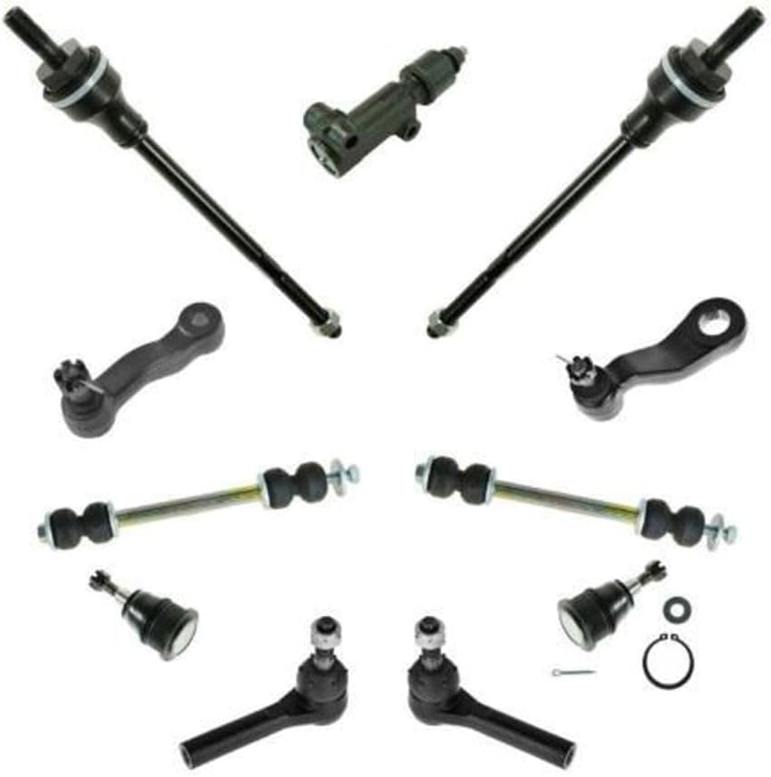Front End Steering & Suspension Kit Idler Arm Bracket, Inner/Outer Tie Rods, Sway Bar Links & Upper Ball Joints Compatible with GM C/K 1500/2500 1988-1998