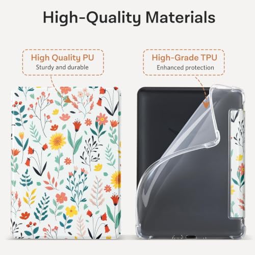 Image of CoBak Case for 7 inch E-Reader - New PU Leather Cover and Clear Soft Silicone Back Cover with Auto Sleep Wake Feature