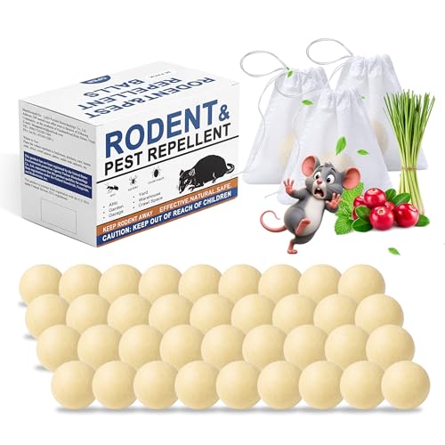 Image of Mouse Repellent Balls 36 Pack, Peppermint Rodent Repellent for Mice and Rats, Natural Mouse Deterrent Indoor Outdoor, Long Lasting Pest Control for Home, Garage, Basement, Attic, Car