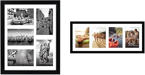 Americanflat Marcos de fotos de collage de 11 x 14 y 8 x 20 pulgadas en color negro
