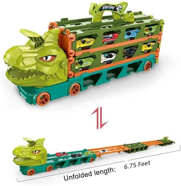 1. metal toy cars with dinosaur track truck