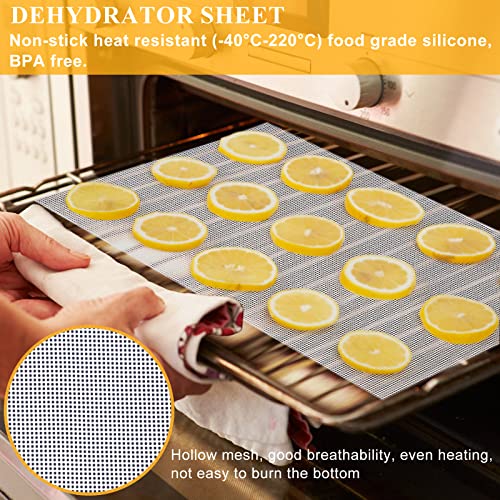 Silikon Dehydrator Blätter, 8 Stück Quadratische Antihaft Frucht Dehydrator Matten Wiederverwendbar für Obsttrockner, Dörrapparat, Geeignet zum Trocknen Von Obst, Getreide Und Gemüse, 38 * 28cm – Bild 4