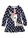 Produktbild HUIHUI Kleid Mädchen, Toddler Mädchen Kleid Langarm Deer Punkt Drucken Party Prinzessin Dress Casual T-Shirt Kleid Frühlings Herbst Cocktailkleid Sommerkleider (Dunkelblau, 100)