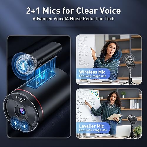 Image of EMEET Streamcam One Wireless Streaming Camera, 1080P HD Webcam with Sony Sensor, Multi-cam support, 1 Detachable Mic & 2 Built-in Noise Reduction Mics, 8H Streaming Battery for Youtube /Twitch /Facebook