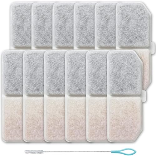 Acmerota 12 Pack Cat Water Fountain Filter for 3L Pet Water Fountain