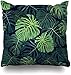 WHEYT Housse de Coussin 40 X 40Cm Texture sur Motif de Plante Tropicale Plage imprimé Floral Vert Monstera Nature Textures Jungle Design