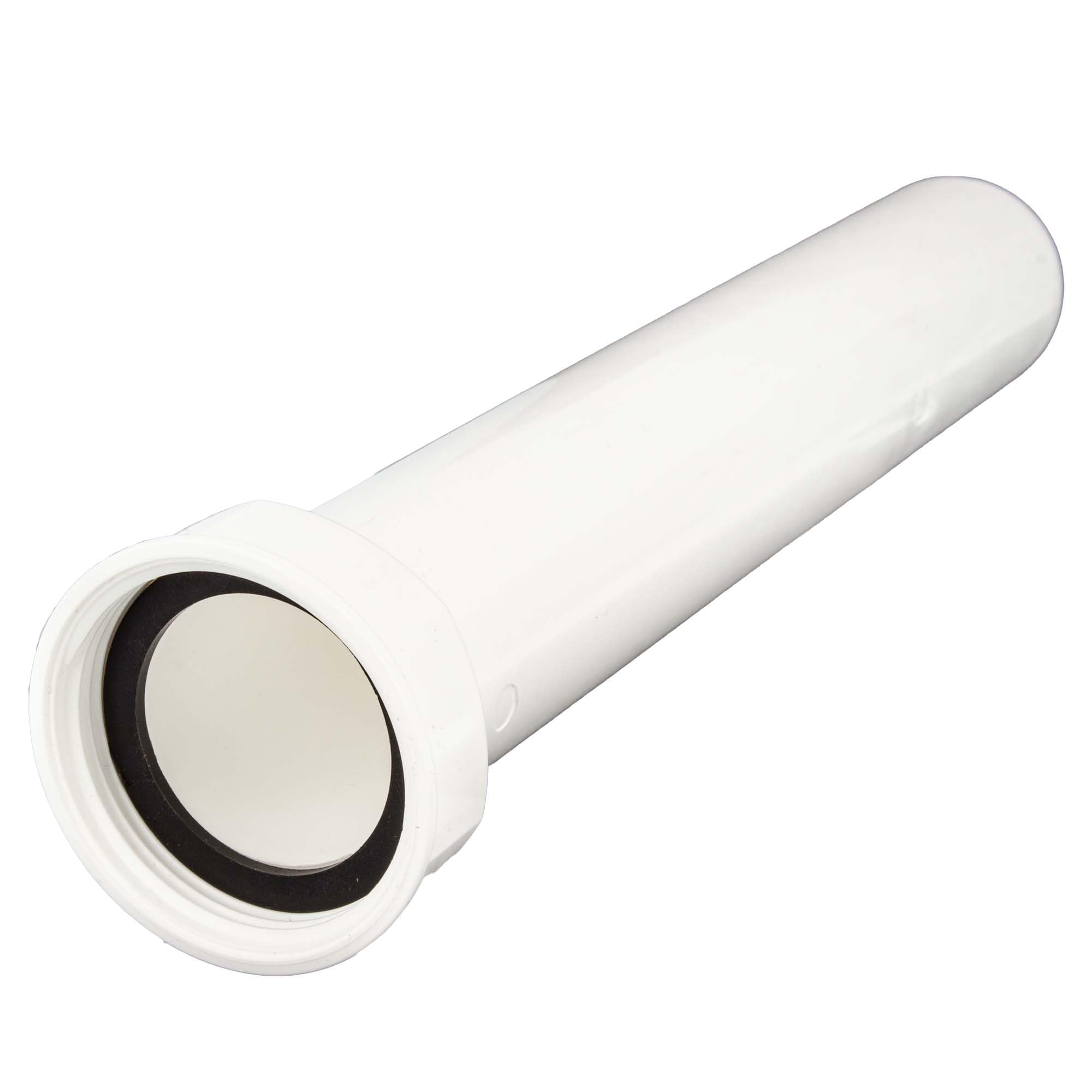 Tecuro White Immersion Pipe For Sink Siphon, Connection 1 1/2 Inch Üwm, 250 Mm Length, Diameter 40 Mm, Can Be Shortened, Plastic