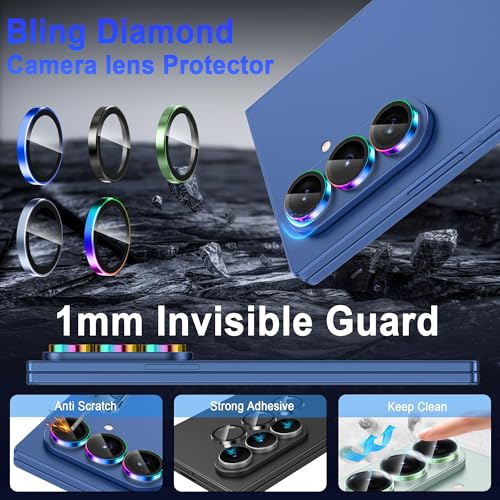 Casetego for Galaxy Z Fold 7 Camera Lens Protector,9H Hardness,Scratch Resistant,Ultra-thin Tempered Glass,Metal Individual Camera Cover for Samsung Galaxy Z Fold 7,Case Friendly,Light Colorful - image 5