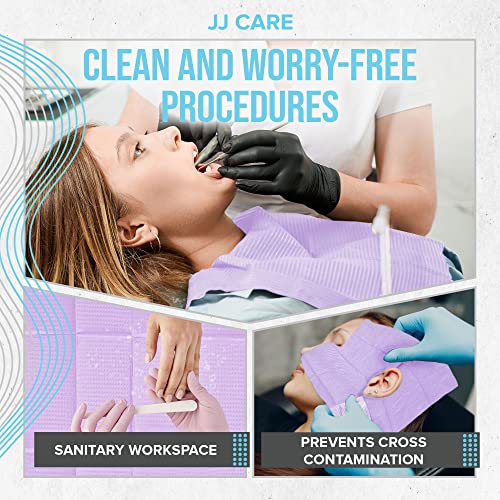 JJ-CARE-Dental-Bibs-Pack-of-500-13-x-18-Purple-Dental-Bibs-Disposable-3-Ply-Waterproof-Disposable-Dental-Bibs-Dentist-Bibs-Disposable-Dental-Bibs-Sheets-Tattoo-Bibs-Patient-Bibs-Dental