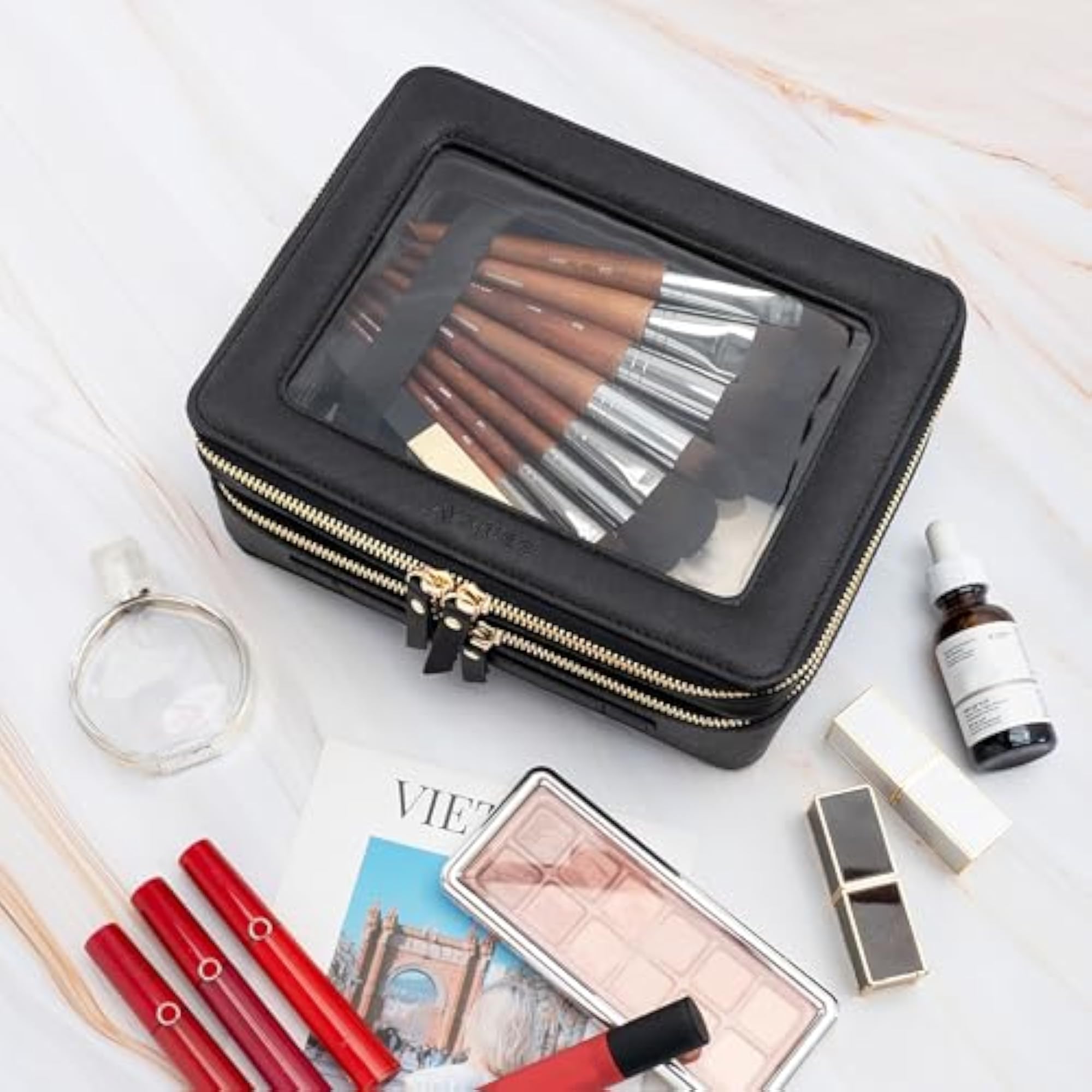 Mini Travel Toiletry Bag, Clear Makeup Organizer
