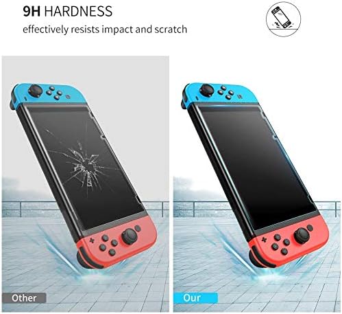 Vista 4 de yufulai NS Switch OLED Protector de pantalla de vidrio templado dureza 9H Sattering para interruptor OLED