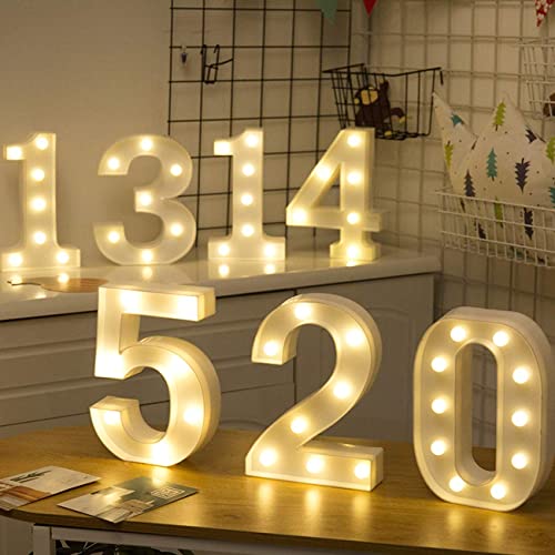 Image of Balloonistics Warm White LED Marquee Number 7 Light - 9 Inch Cordless Battery-Operated Standing Sign for 7th Birthday, Anniversary & Home Decor