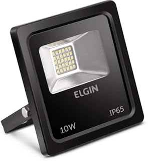 Projetor Luminária LED 10W 6500K Elgin Preto Bivolt Luz Branca Fria