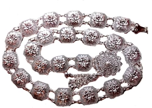 Belt Silver Plated Thai Tradition Grand Oriental Thailand Costume Vintage Wedding Thai Dancing Women Length 40