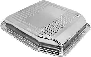 ACP E4AZ-7A194-A Chrome Transmission Pan with Drain Plug for 1984-1993 Ford Mustang 5.0 V8 w/AOD Automatic Transmission
