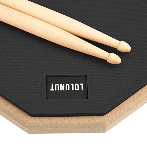 Lolunut 8 Inch Silent Drum Pad, Dumb Drum Beginner Rubber Practice Pad, With 5A Drum Sticks (8 Inch-Black) #TOP3