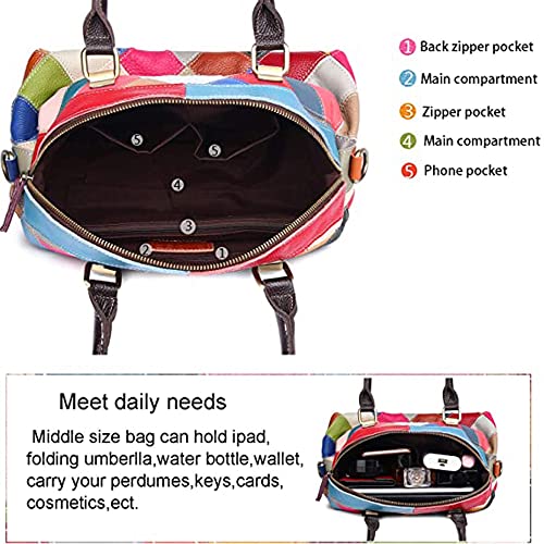 Bolso Dome Satchel para mujer en cuero genuino miniatura 5