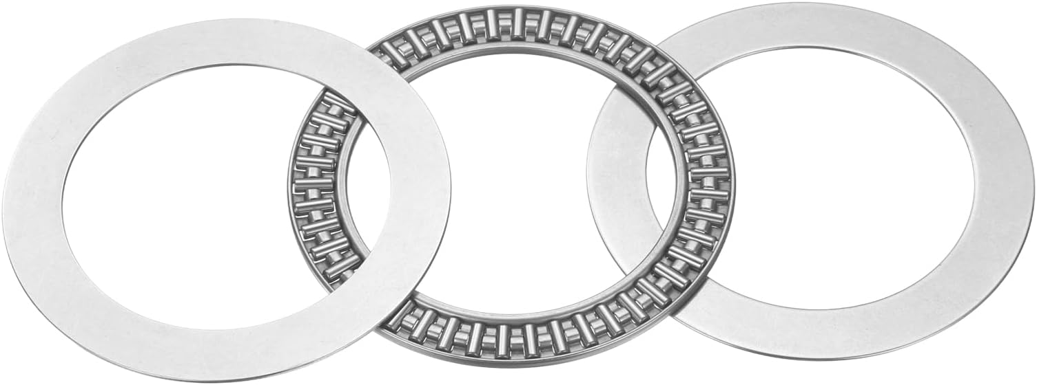 – sourcing map AXK7095 Thrust Needle Roller Bearings with 2 Washers, Chrome Steel Needle Roller Bearings, ID 70mm, OD 95mm, Thickness 6mm