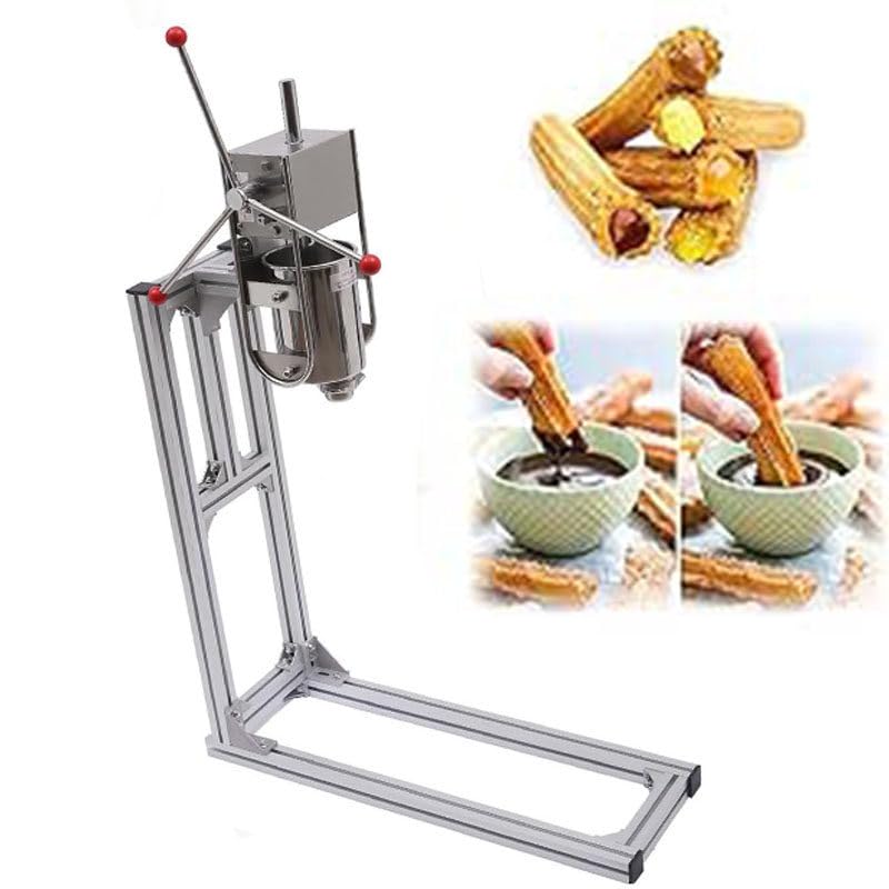 XSDAJSD Churrera Manual Comercial de 2 y 3 litros, con 6 Tipos de moldes, Vertical de Acero Inoxidable, para Preparar Aperitivos, 2 y 7 litros.