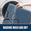 OLANLY Dog Door Mat for Muddy Paws 30x20, Paw Print Design, Absorbs Moisture and Dirt, Non-Slip Washable Doormat, Quick Dry Chenille Mud Mat, Entry Indoor Entryway Carpet, Airy Blue and Black #4