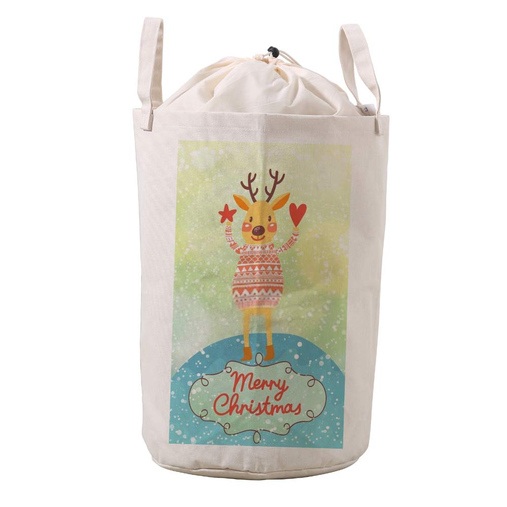 Bolsa de almacenamiento impermeable con cordón y estampado de Navidad 1