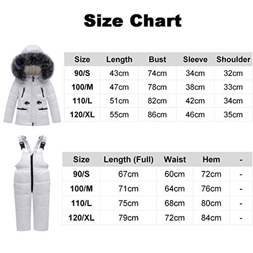 image for JiAmy Kids Ski Suits 2-Piece Snowsuit Set Winter Hooded Puffer Jacket 