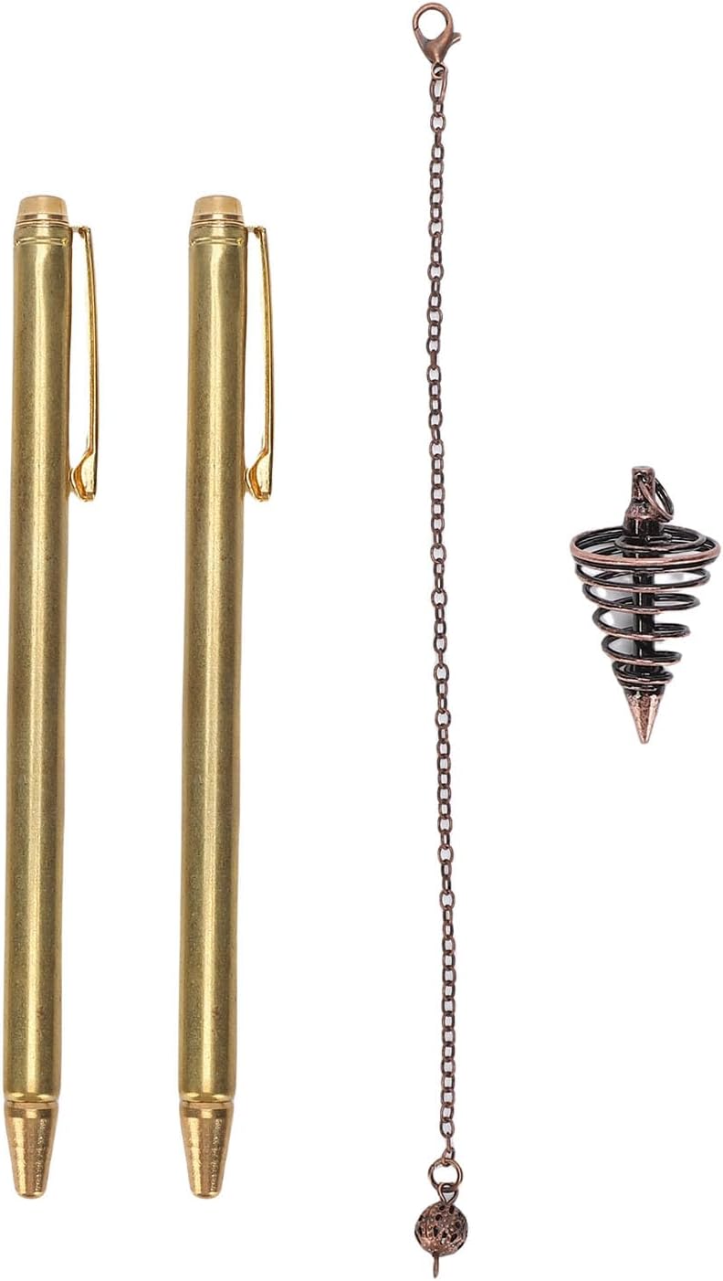 Includes 2 Telescopic Dowsing Rods with Copper Handle, 1 Pendulum Necklace And 1 Chain - Ideal for Energy Healing And Divination