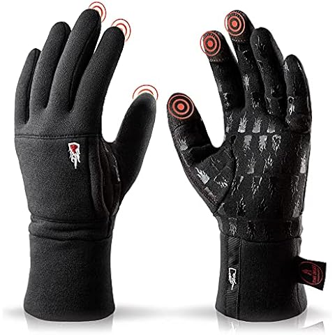 THE HEAT COMPANY - MERINO LINER PRO - Warm Merino Wool Gloves - Quality from the Alps - Touchscreen Winter Gloves for Women & Men - Running Gloves, Cycling Gloves for Sports - Black, LARGE Cover