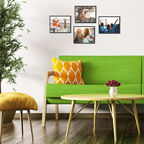 Golden State Art, Aluminum Picture Frame And Real Glass -8X10 Picture Frame With Mat For 5X7 Photo Display-Wall Decor Or Tabletop Display (Black, 4-Pack) #TOP6