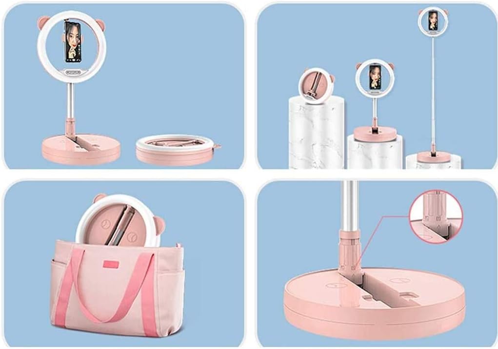 Portable Light Holder, Dimmable Live Light, 3 Color Modes Powered, for Live Streaming, Makeup, Selfie