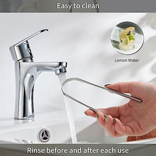 Liatinbo tongue scraper,metal tongue scraper for adults,Stainless Steel tongue scraper,Reduce Bad Breath and Fresher Breath (2 Pack, U-shaped)